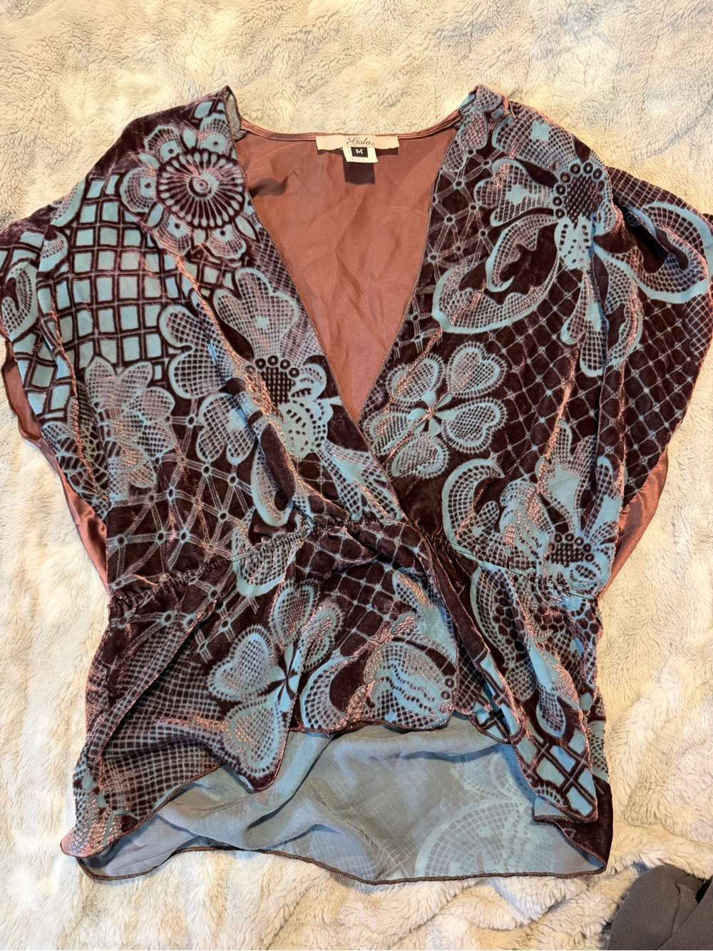 RARE 🔥 Gala Silk Burnout Blouse
